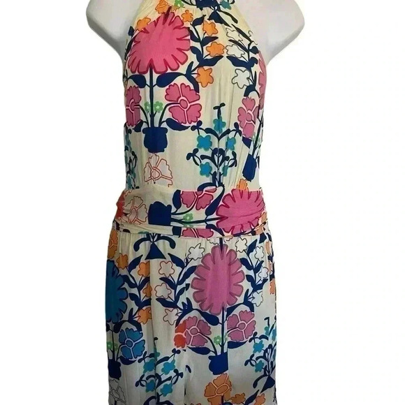 Anthropologie Plenty By Tracy Reese Ruffled Floral Romper Tie Waisted size M - Picture 7 of 7